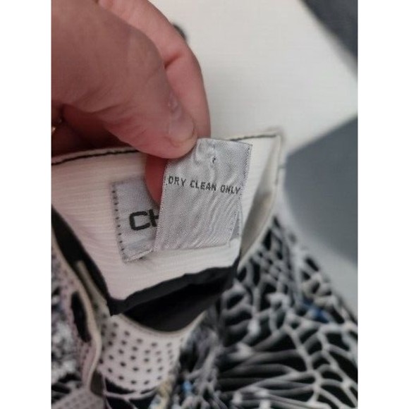 Chicos‎ Black & White Abstract Floral Print Jacket Button Cotton Cardigan Sz 0 S - Picture 10 of 10